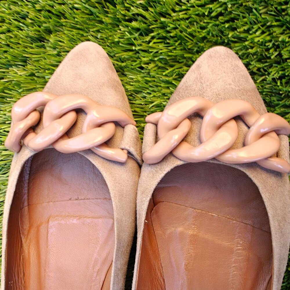 NEW Aquatalia Palina Weatherproof Ballerina Flat Leather Suede - Picture 6 of 7